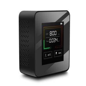 CO2測定器 400-5000PPM測定範囲 二酸化炭素濃度計測器 co2センサー TVOC 高精度 多機能 USB充電 リアルタイム監視