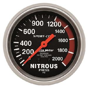 Auto Meter 3428 Sport-Comp メカニカルナイトラス圧力計 2.65インチ