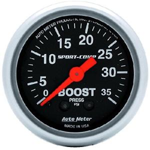 Auto Meter 3304 Sport-Comp Mechanical Boost Gauge 2.3125 in.