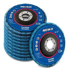 NEIKO 11116A 10 Pack Zirconia Flap Discs 4-1/2 for Angle Grinder, 40 Grit Flapper Wheel, Flat T27 Grinding Wheel 4.5 Inch Flap Disc, 7/8" Arbor Grindi｜r-store-re