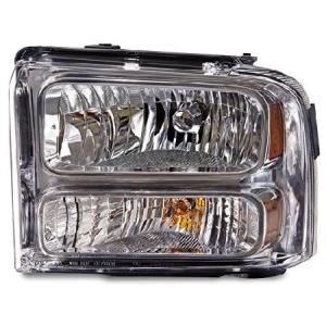 HEADLIGHTSDEPOT ヘッドライト フォードエクスカージョン F250 スーパーデューティー F350 F450 F550 クロムハウジング ハロゲン 左運転席側ヘッドランプアセン｜r-store-re