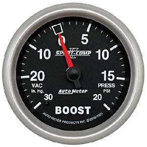 Auto Meter 7601 Sport-Comp II 2-5/8&quot; 30 in. Hg/20 PSI Mechanical Vacuum/Boost Gauge
