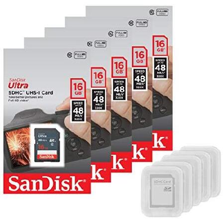 SanDisk Ultra 16GB SD SDHCメモリーフラッシュカード UHS-I クラス10...