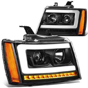 Auto Dynasty 3D LED DRL シーケンシャル ウィンカー ブラック/アンバー プロジェクターヘッドライトランプ 07-14 タホ サバーバン アバランチに対応｜r-store-re
