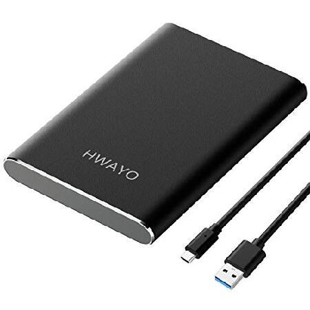 HWAYO 750GB ポータブル外付けハードドライブ USB3.1 Gen 1 Type C ウル...