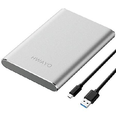 HWAYO 500GB ポータブル外付けハードドライブ USB3.1 Gen 1 Type C ウル...