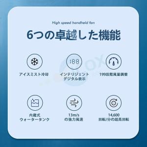扇風機 手持ち扇風機 静音 軽量 199段階大...の詳細画像1