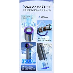 扇風機 手持ち扇風機 静音 軽量 199段階大...の詳細画像3