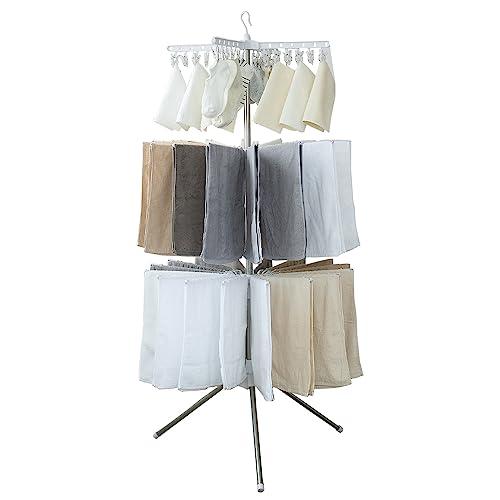 アイリスオーヤマ 高さ調節ができてピンチハンガーとしても使用なパラソル洗濯物干し 3段 直径約84c...