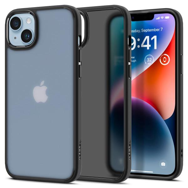 Spigen iPhone14Plus ケース 半透明 マット感 衝撃吸収 耐衝撃 ストラップホール...