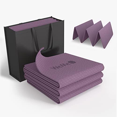 ＷｅＭｅ ヨガマット 折りたたみ 4mm/6mm/8mm トレーニングマット エクササイズマット T...