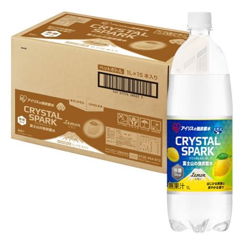 アイリスオーヤマ 炭酸水 レモン 1000ml ×15本 富士山の強炭酸水 バナジウム含有 強炭酸水...
