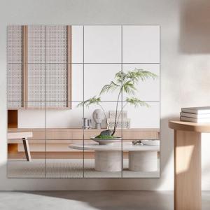 16枚セット・貼る 全身 鏡 ・30cm×30cm どこでも貼れる割れない鏡 壁掛け 姿見鏡 アクリル ミラー 風呂 浴室用 DIY 自由に組立