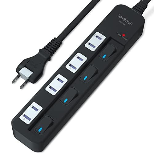 SAYBOUR 電源タップ 雷ガード 個別スイッチ 節電タップ おしゃれ省エネ ACコンセント 4個...