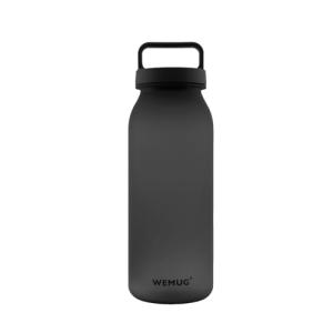 WEMUG ウォーターボトル 620ml (超軽量・パッキンレスで高密閉) スポーツボトル プラスチック 水筒 Handled ブラック