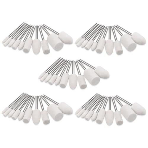 IROKCAKPT 羊毛フェルトバフ 50個セット 3mm軸 円筒 砲弾型 リューター バフ 研磨ヘ...