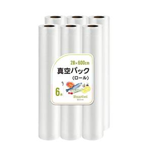 Happy Seal 真空パック ロール 28×600cm 6本セット PA＋PE安全素材 真空パック機専用ロール 真空パック袋 BPAフリー｜r-street