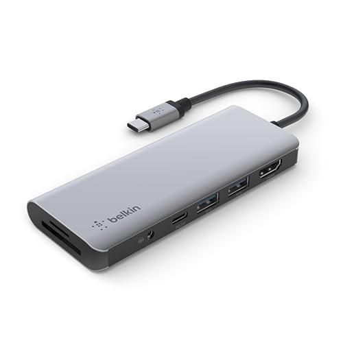 Belkin 7-in-1 USB-Cハブ 100W PD対応 3.5mmイヤホンジャック 4K H...