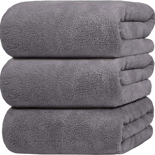 バスタオルAYO 3枚セット グレー 70*140cm大判 ホテル仕様 ふかふか 高速吸水 肌触り ...
