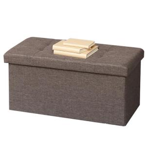 不二貿易(Fujiboeki) 収納ベンチ 収納ボックス 幅60×奥行30×高さ30cm チャコール オットマン 耐荷重80kg 折りたたみ ボ