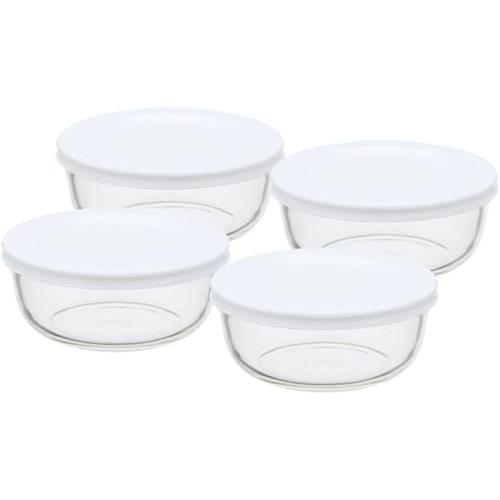iwaki(イワキ) 耐熱ガラス 保存容器 電子レンジ オーブン SS 180ml×4個セット ホワ...