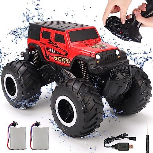 ラジコンカー こども向け オフロード 水陸両用 4WD 四輪駆動RCカー リモコンカー 車 防水 2...