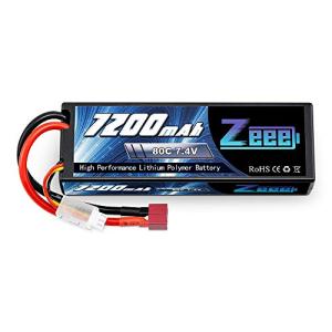 ゼエエ（Zeee） 7.4V 7200mAh リポバッテリー 大容量リチウムポリマーバッテリー 80C 2S ハードシェル接続Tプラグ付き 1/｜r-street