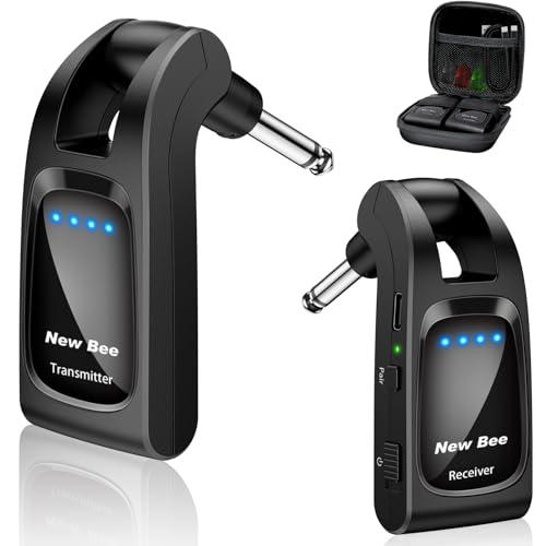 New Bee ギターワイヤレスシステム 送受信機 エレキギター プリアンプ 6.35mmプラグ付き...