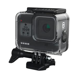 F1TP For GoPro Hero 8ブラック用防水ケース|防塵保護ケース|防水ハウジングケース撮影フォグ化防止保護、HDガラスレンズ（ブラ｜r-street