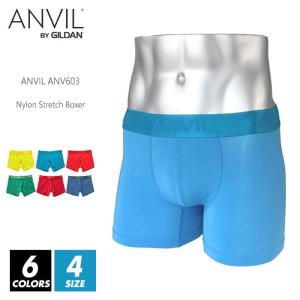 ボクサーパンツ メンズ アンビル ANVIL アンヴィル 603 ストレッチ ナイロン 下着 パンツ アンダーウエア ブランド ショートパンツ かっこいい カラフル｜r-style-realize