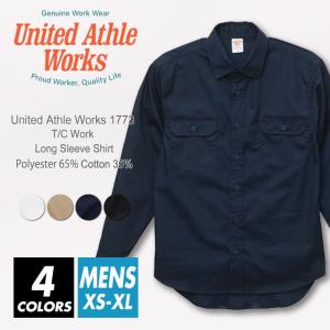 長袖 シャツ 無地 メンズ united athle ユナイテッドアスレ 1773-01 s-xl ワークシャツ ロングスリーブ オールシーズン ストリート オシャレ｜r-style-realize