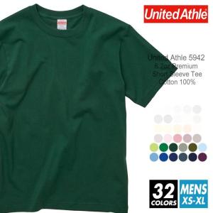 プレミアム Tシャツ 無地 メンズ united athle ユナイテッドアスレ 6.2oz 5942-01 xs-xl 厚手 スポーツ ダンス シンプル カラフル 文化祭 イベント お揃い｜r-style-realize