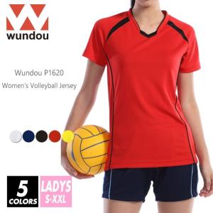 wundou(ウンドウ) バレーボールシャツ 無地 レディース p1620 s-xxl 5色 吸汗速乾 メッシュ バレー スポーツ ゲームシャツ 試合 練習着｜r-style-realize