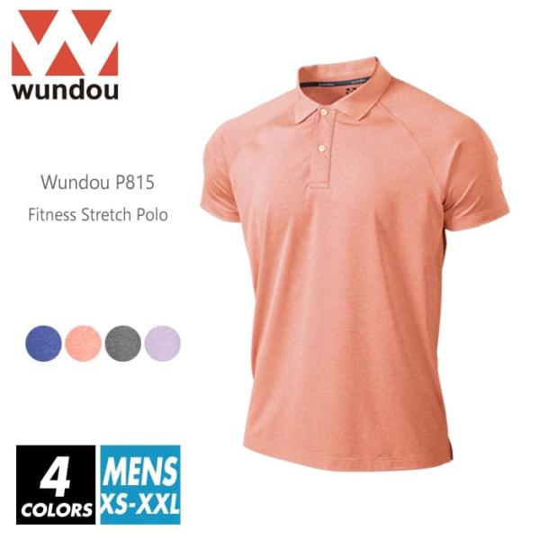 wundou(ウンドウ) ドライ フィットネス ポロシャツ 無地 メンズ p815 xs-xxl 4...