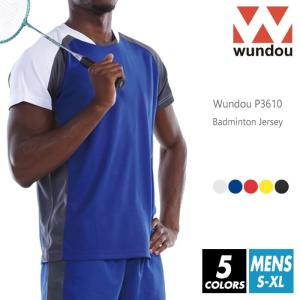 wundou(ウンドウ) バドミントンシャツ 無地 p3610 s-xl 5色 吸汗速乾 メッシュ ...