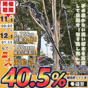 チェーンソー 高枝切り 高枝切り電動チェーンソー コードレス 角度調節可能 着脱式ポール 20cm切断可能 マキタ バッテリー互換 高枝切りバサミ 枝切ばさみ