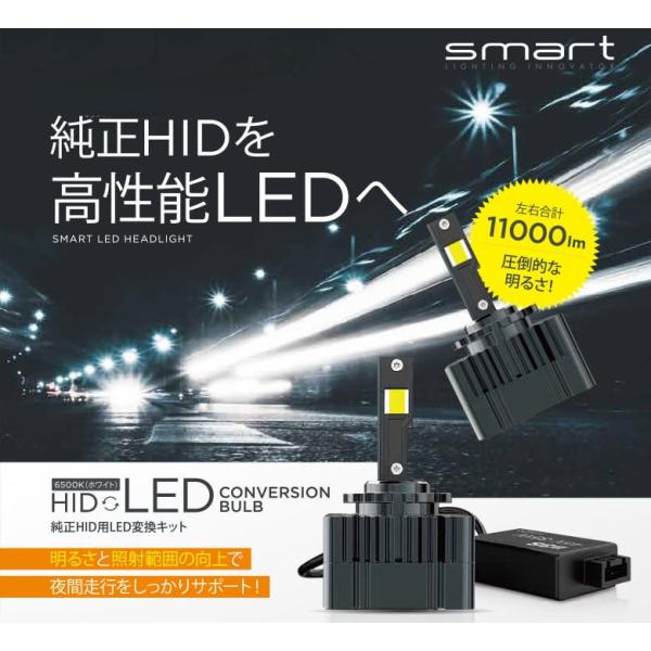 Smart スマート HID to LEDコンバージョンバルブ D1S 対応 LHSD1 純正HID...
