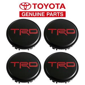 北米 トヨタ 純正部品 RAV4 50系 TRD OFF ROAD ホイールセンターキャップ レッド 1台分 4個 MXAA54 MXAA52 AXAH54 AXAH52 AXAP54｜r70-autoparts