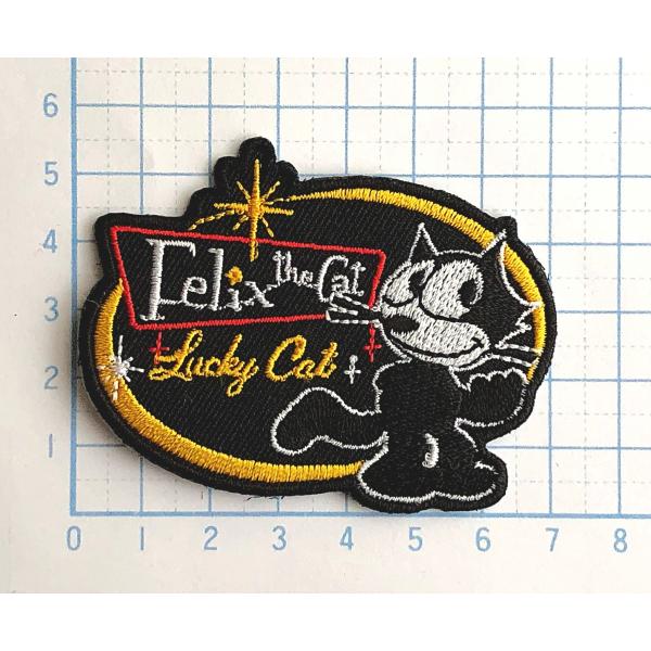 フィリックス 楕円 エンブレム型 ロゴ・マーク 猫 キャット【動物(どうぶつ) ワッペン 刺繍 アイ...