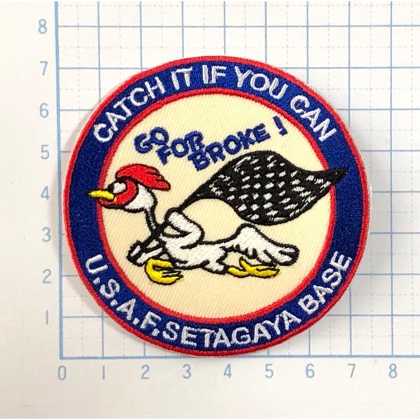 鳥 Go for broke 丸型・円型 【動物(どうぶつ) ワッペン 刺繍 アイロンワッペン】