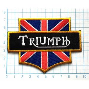 トライアンフ TRIUMPH イギリス国旗バック 変形型 ワッペン 【のりもの ロゴ マーク ワッペ...