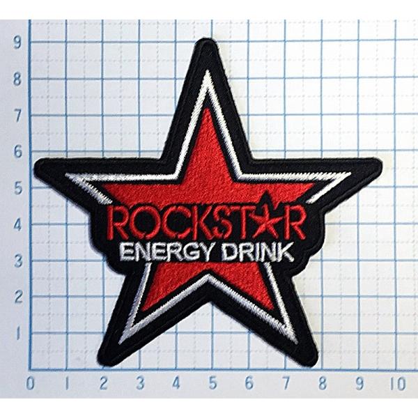 ROCKSTAR レッドスター 星型 ワッペン 【のりもの ロゴ マーク ワッペン 刺繍 アイロンワ...