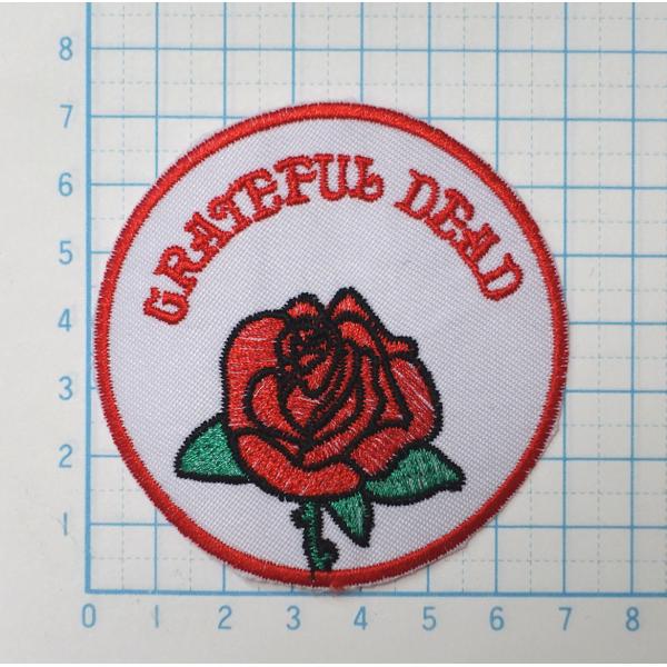 グレイトフルデッド バラ  ロゴ マーク(円型 丸型)【ロック ワッペン 刺繍 アイロンワッペン】