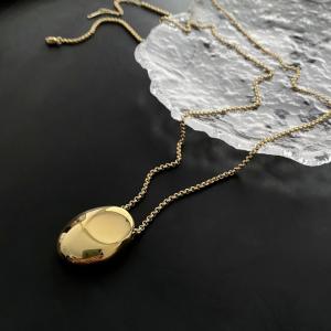 ネックレス ロングネックレス メタル レディース ステンレスチェーン 大人 上品 シンプル シルバー ゴールド プレゼント