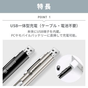 医療用 LED ペンライト 2色ライト 充電式...の詳細画像2