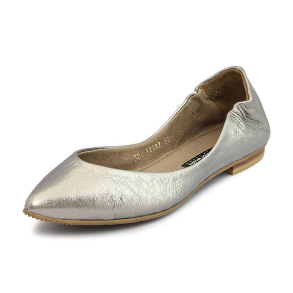 【継続品】works ラボキゴシワークス 12682 SV シルバー フラットシューズ アーモンドト...