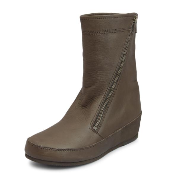 SAYA ラボキゴシ サヤ 51085 DBR ダークブラウン ハーフ丈ブーツ インヒール 5cmヒ...