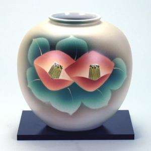 6号花瓶 赤椿 |米寿 プレゼント 金婚式 陶器 還暦祝い 退職祝 結婚祝い 贈り物 ペア 夫婦 誕生日 プレゼント 古希 喜寿 祝い|｜rachael