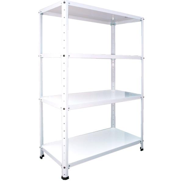 スチールラック 幅80cm   RFL-844-wh 50kg/段 H1200xW800xD400 ...