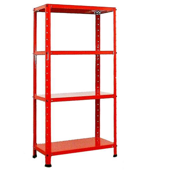 スチールラック 幅60cm   RPR-634 レッド 50kg/段 H1200xW600xD300...